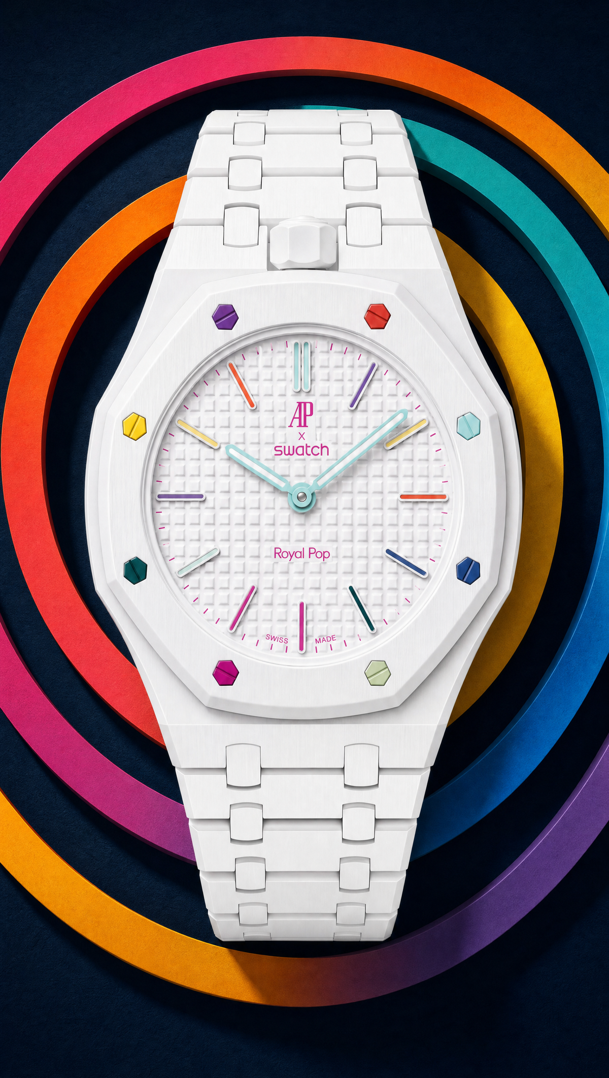 Huit Blanc – Horlogeband voor Swatch Royal Pop