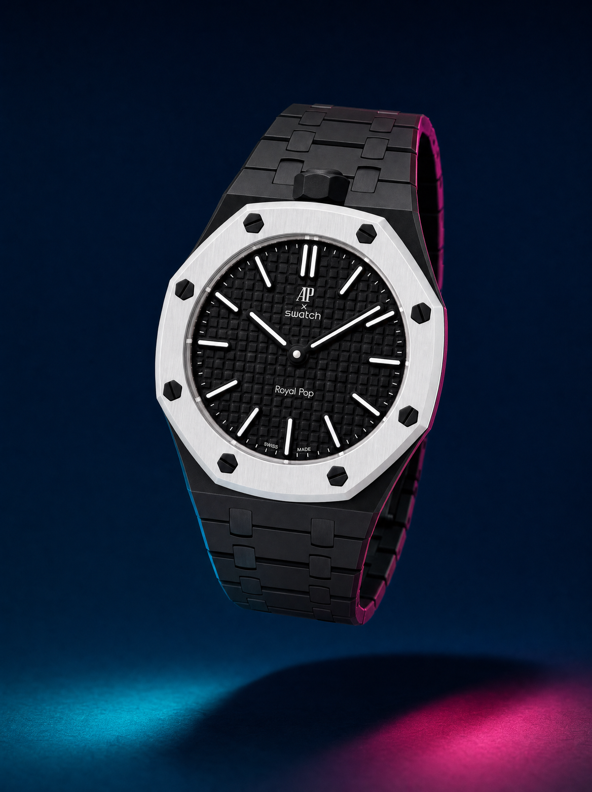 Ocho Negro – Horlogeband voor Swatch Royal Pop
