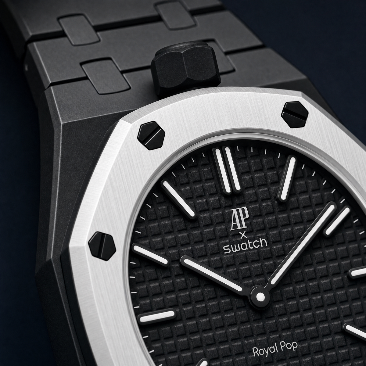 Ocho Negro – Horlogeband voor Swatch Royal Pop